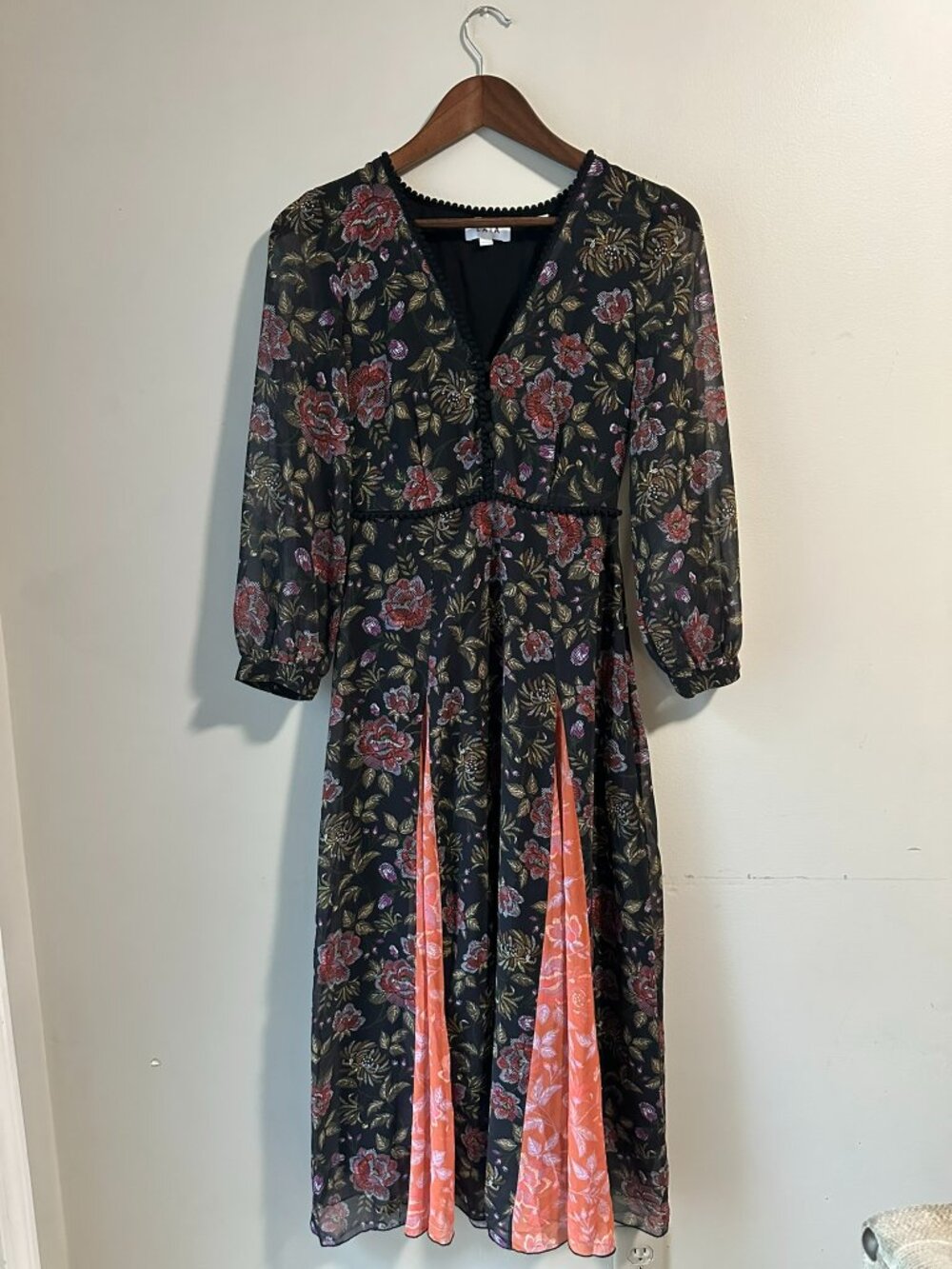 Anthropologie LAIA Ines Floral Mixed Print Maxi Dress XXS Petite